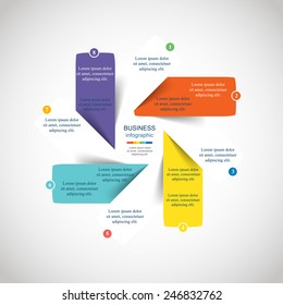 Template for diagram, graph, presentation and chart. Business concept with 4 options, parts, steps or processes. 