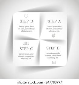 Template for diagram, graph, presentation and chart. Business concept with 4 options, parts, steps or processes. Vector infographic 