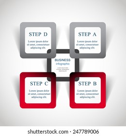 Template for diagram, graph, presentation and chart. Business concept with 4 options, parts, steps or processes. Vector infographic 