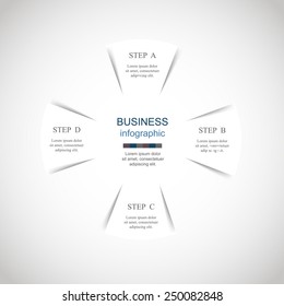 Template for diagram, graph, presentation and chart. Business concept with 4 options, parts, steps or processes. Vector infographic 