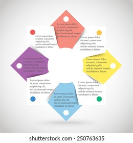 Template for diagram, graph, presentation and chart. Business concept with 8 or 4 options, parts, steps or processes. 