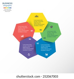 Template for diagram, graph, presentation and chart. Business concept with 5 options, parts, steps or processes