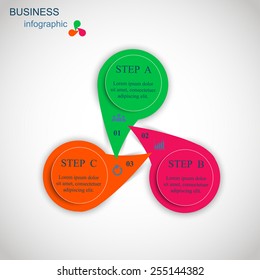 Template for diagram, graph, presentation and chart. Business concept with 3 options, parts, steps or processes.