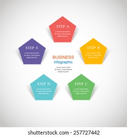 Template for diagram, graph, presentation and chart. Business concept with 5 options, parts, steps or processes. Vector infographic 