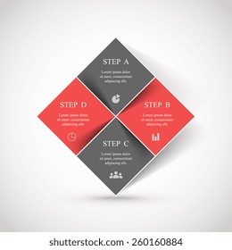 Template for diagram, graph, presentation and chart. Business concept with 4 options, parts, steps or processes. Vector infographic 