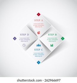 Template for diagram, graph, presentation and chart. Business concept with 4 options, parts, steps or processes. Vector infographic 
