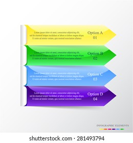 Template for diagram, graph, presentation and chart with 4 options, parts, steps or processes. Vector infographic 
