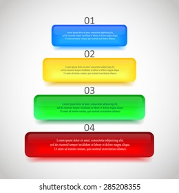 Template for diagram, graph, presentation and chart with 4 options, parts, steps or processes. Vector infographic 