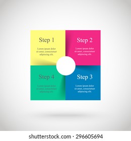 Template for diagram, graph, presentation and chart. Business concept with 4 options, parts, steps or processes. Vector infographic 
