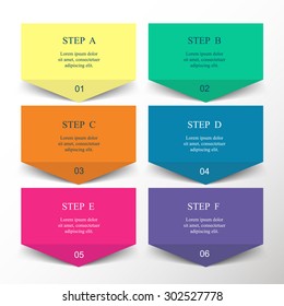 Template for diagram, graph, presentation and chart with 6 options, parts, steps or processes. Vector infographic 