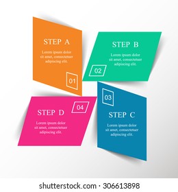 Template for diagram, graph, presentation and chart. Business concept with 4 options, parts, steps or processes. Vector infographic 