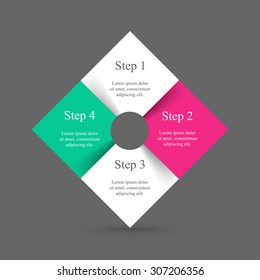 Template for diagram, graph, presentation and chart. Business concept with 4 options, parts, steps or processes. 