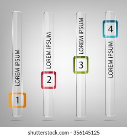 Template for diagram, graph, presentation, chart. Business startup concept with 4 options, parts, steps, processes. Digital data infographics.Transparent labels with color sliders.