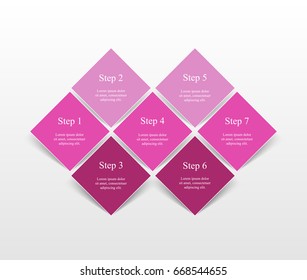 Template for diagram, graph, presentation and chart. Business concept with 7 options, parts, steps or processes.