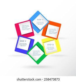 Template for diagram, graph, presentation and round chart. Business concept with 6 options, parts, steps or processes