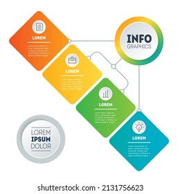 Template of diagram or mindmap. Infographics of technology Sector or education process with four steps. Summary report. Business presentation concept with 4 options.