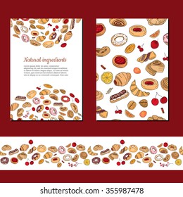 Template with different  pastry