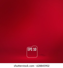 Template for display or montage of product. Empty red color studio room background. Business backdrop. Material design concept. Vector illustration