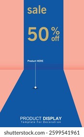 Template display on red background for decoration
