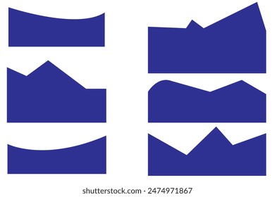 Template Dividers Shapes for Website.  Abstract Design Elements. Divider Header with Curve Lines, Drops and Wave Collection. vector illustration.