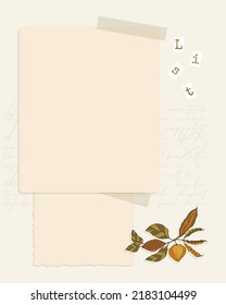 Template To Do List Collage Scrapbooking For Note Reminder, Autumn Sticker Doodle Hand Drawing.