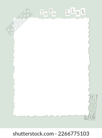 Template To do list scrapbooking decoupage collage stamp. Reminders planner notes blank. Vector illustration