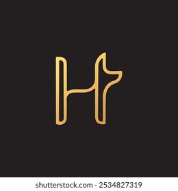 Template for a Dog with Latter H Logo Design