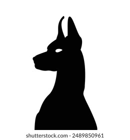 Template dog silhouette logo useful white background