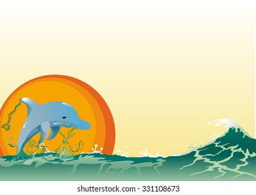 template of dolphin