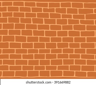Template doodle brick wall.Vector Illustration