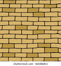 Template doodle seamless brick wall.Vector Illustration