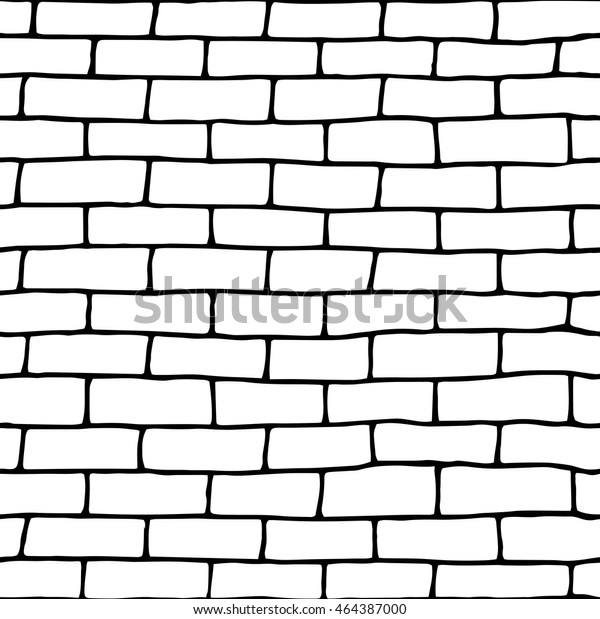 Template Doodle Seamless Brick Wallvector Illustration Stock Vector