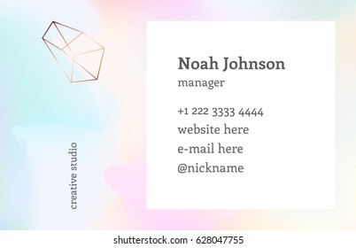 Template of double sided business card in trendy colors. Graphite gray and gold. Monstera leaves. The cover and reverse side. Strict style. Suitable for use for example floral company.