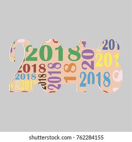 Template for drawing a greeting card or another calendar for 20018.