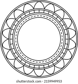 Template drawing of a medieval round ornament for stained glass windows in the Gothic style. Useful for background, wallpaper, fabrics, painting, stained glass and mosaics, infographic or presentation