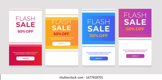 Template Dynamic fluid mobile for flash sale banners. Sale banner template design