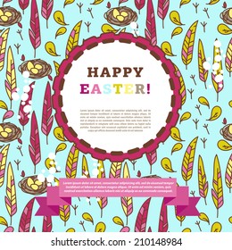 template for easter card, vector illustration.