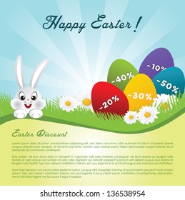 Template of easter design, easter discount