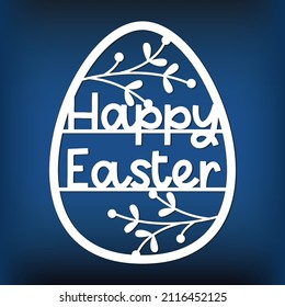 Template easter egg for laser cut, paper, wood cut, glowforge file. Stencil for easter decor home. Vector file for cnc. 