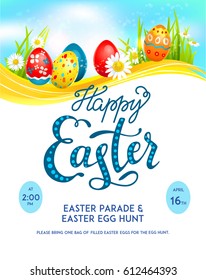 Template easter eggs poster