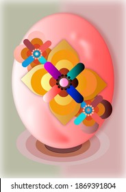 Template for Easter greeting card or invitation. Vector Illustration.