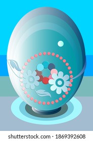 Vorlage für Ostergrußkarte oder Einladung. Vektorgrafik.
