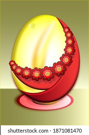Plantilla para tarjeta de felicitación o invitación de Pascua. Ilustración vectorial.