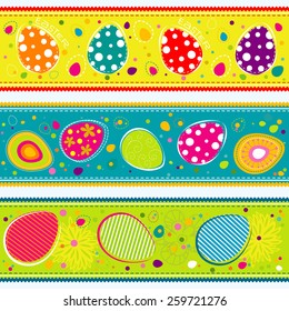 Plantilla Tarjeta de felicitación de Pascua, cinta, ilustración vectorial