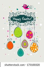 Template Easter greeting card, vector illustration