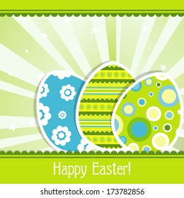 Template Easter greeting card, vector illustration