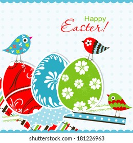 Template Easter greeting card, vector illustration