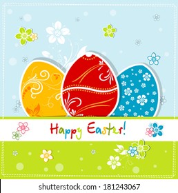 Template Easter greeting card, vector illustration