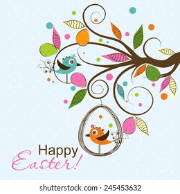 Template Easter greeting card, vector illustration