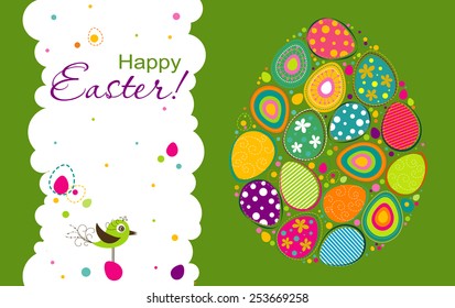 Template Easter greeting card, vector illustration